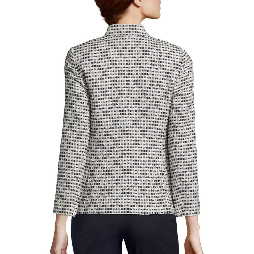Lafayette 148 Inverted Collar Textured Blazer Jacket Office Work Business Casual - Picture 2 of 10